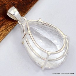 Gros pendentif goutte Cristal de Roche 