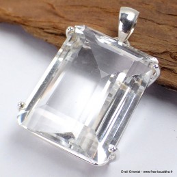 Gros pendentif facetté Cristal de Roche 22 gr 