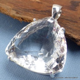 Gros pendentif trilliant Cristal de Roche 