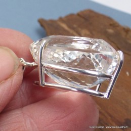 Gros pendentif trilliant Cristal de Roche 