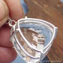 Gros pendentif trilliant Cristal de Roche 