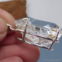 Gros pendentif goutte Cristal de Roche 