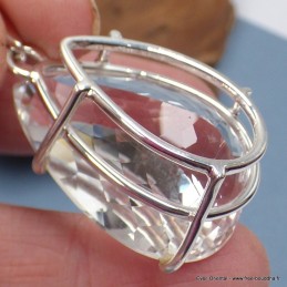 Gros pendentif goutte Cristal de Roche 