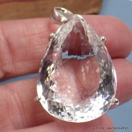 Gros pendentif goutte Cristal de Roche 