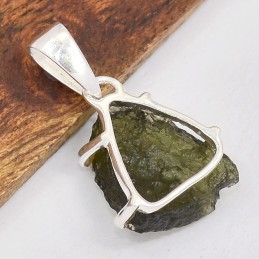 Authentique pendentif Moldavite grade AAA Bijoux en Moldavite SK17.7