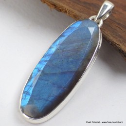 Somptueux pendentif en Labradorite bleue facettée Bijoux en Labradorite Bleue SK19