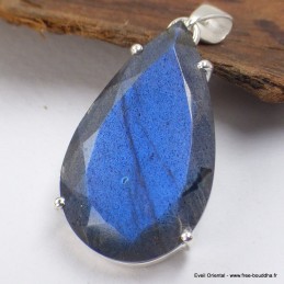 Pendentif Labradorite bleue facettée Bijoux en Labradorite Bleue SK19.1