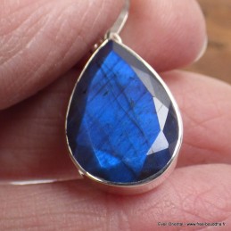 Petit pendentif goutte Labradorite bleue Bijoux en Labradorite Bleue SK19.2