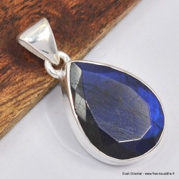 Petit pendentif goutte Labradorite bleue Bijoux en Labradorite Bleue SK19.2