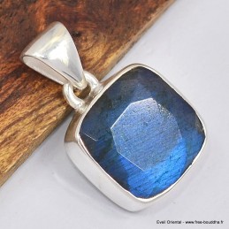 Petit pendentif carré Labradorite bleue Bijoux en Labradorite Bleue SK19.3