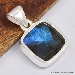 Petit pendentif carré Labradorite bleue Bijoux en Labradorite Bleue SK19.3