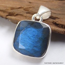 Petit pendentif carré Labradorite bleue Bijoux en Labradorite Bleue SK19.3