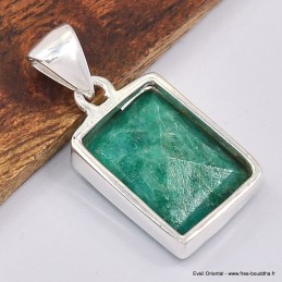 Pendentif Emeraude rectangulaire facettée Bijoux en Emeraude SK21.1