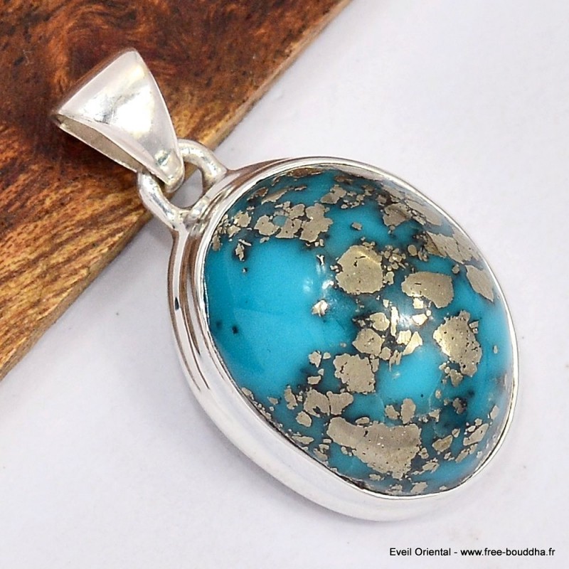 Pendentif Turquoise d'Orient ovale Bijoux en Turquoise Iranienne (Nishapur) SK24.5