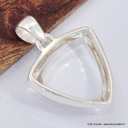 Pendentif Cristal de roche cabochon triangulaire 