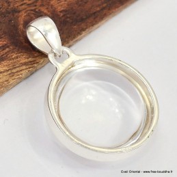 Pendentif rond Cristal de Roche cabochon 