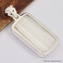 Gros Pendentif Scolecite blanche brute 