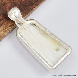 Pendentif Scolecite blanche trapèze 