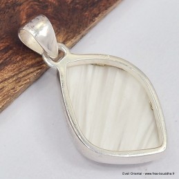 Pendentif Scolecite blanche forme libre 