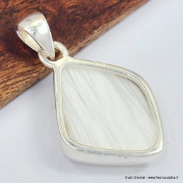 Pendentif en Scolecite blanche forme libre 