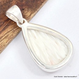 Pendentif en Scolecite blanche forme goutte 