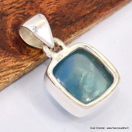 Pendentif carré en Fluorite bleue 