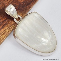 Pendentif Selenite semi-oval 