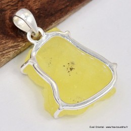 Pendentif en Brucite jaune brute 