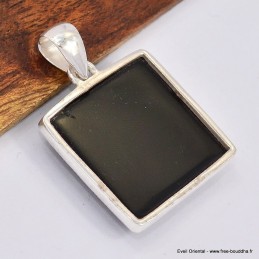 Gros pendentif carré en Onyx noir 