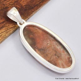 Pendentif oval en bois pétrifié 