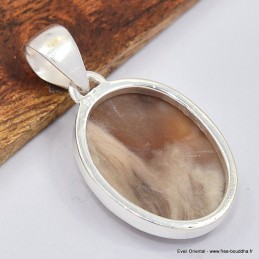 Pendentif oval bois fossilisé 