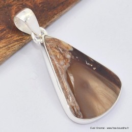 Pendentif trapèze bois fossilisé 