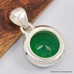 Pendentif rondl en Onyx vert facetté 