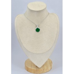 Pendentif rondl en Onyx vert facetté 