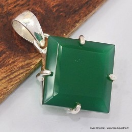 Pendentif Onyx vert forme losange 