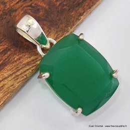 Pendentif Onyx vert rectangulaire 