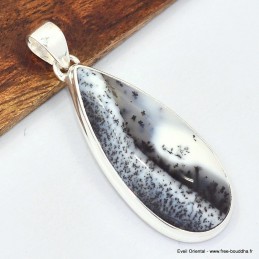 Pendentif Opale blanche dendritique  