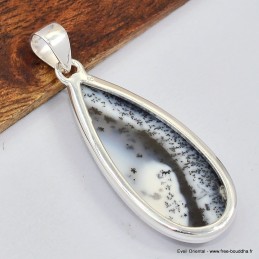 Pendentif Opale blanche dendritique  