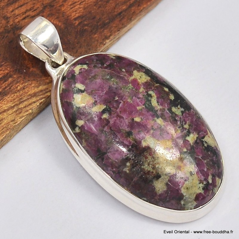 Pendentif argent Eudialyte oval 