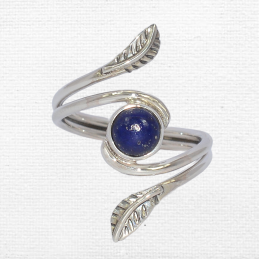 Bague Lapis Lazuli motif feuille T 54 à 64 Bagues pierres naturelles SK41.2