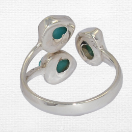 Bague 3 Turquoise Kingman taille ajustable Bagues pierres naturelles SK42