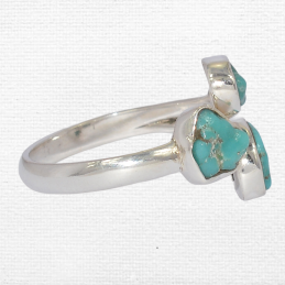 Bague 3 Turquoise Kingman taille ajustable Bagues pierres naturelles SK42