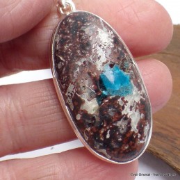 Gros Pendentif Cristal de Cavansite cabochon 