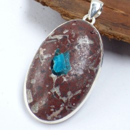 Pendentif Cavansite sur roche-mère 