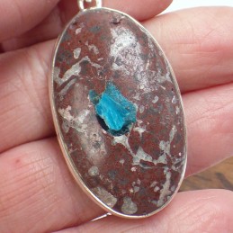 Pendentif Cavansite sur roche-mère 