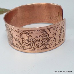 Large bracelet bouddhiste tibetain en CUIVRE Bracelets tibétains bouddhistes ref 16A