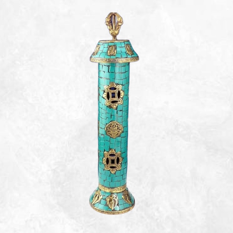 Porte encens bouddhiste en Turquoise Encens tibétains, accessoires BBRE3