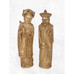 Statue taoïste Couple de Sages Statuettes Bouddhistes STAO1