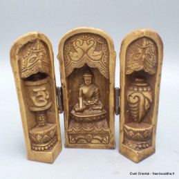 Temple triptyque bouddhiste de voyage Objets rituels bouddhistes TEM1