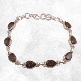 Bracelet argent Quartz fumé...